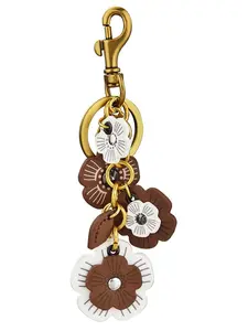 Flower Bag Charms for Women Purse Charms for Handbags Bag Decoration Leather Flower Keychain Retro Aesthetic Keychain Accessories