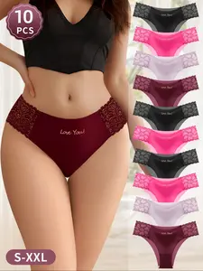 Women's Letter Print Briefs, Soft Comfy Breathable Knicker for Daily Wear, Underwear for All Seasons, Soft Breathable Panties