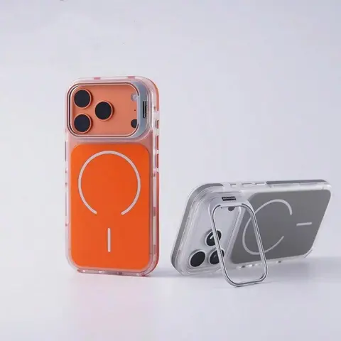 Invisible Lens Stand Magnetic Phone Case for iPhone 18 Pro Max,18 Pro,17 Pro Max, iPhone 16 Pro Matte Skin Feel, Full-Body Shockproof for 15/14 Pro, Anti-Slip Frame for 13/12, Protective Case for Men & Women