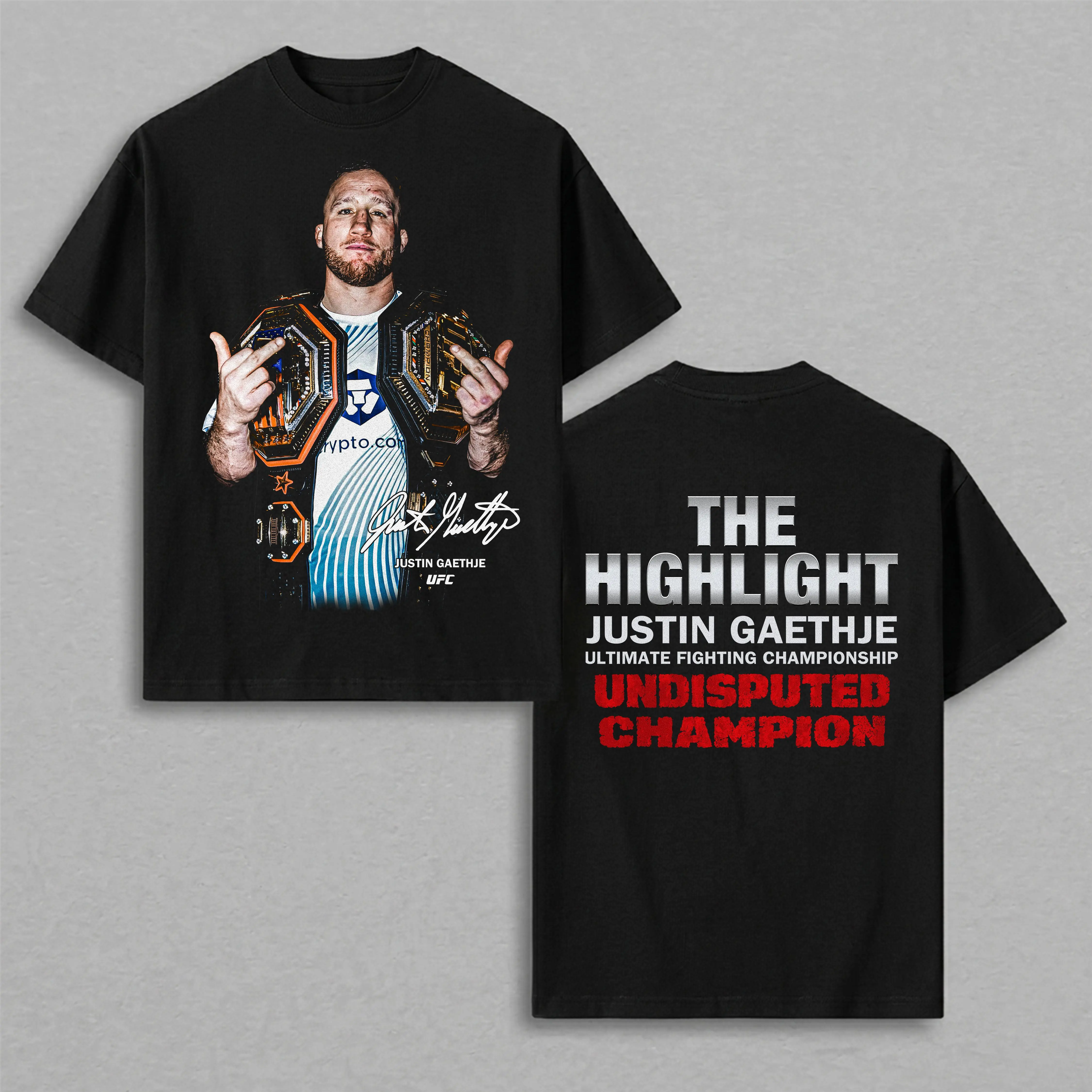 Men's UFC 329 Black Justin Gaethje T-Shirt, The Notorious UFC Graphic Tee, UFC MMA Shirt, Gift for Fighters, Sports Apparel