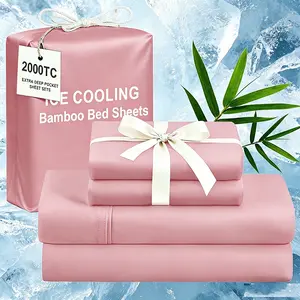 SASTTIE Extra Deep Bamboo Cooling Bedding, Breathable & Cooling Hotel Luxury Bed Sheets Set For Child, Easy & Secure Fit - Soft, Wrinkle Free & Comfy Kids Sheet With 15" Deep Pocket, Ultra-Soft & Machine Washable Children's Bedding, Kids Room Decor