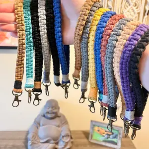 Macrame Two-tone Wristlet Keychain