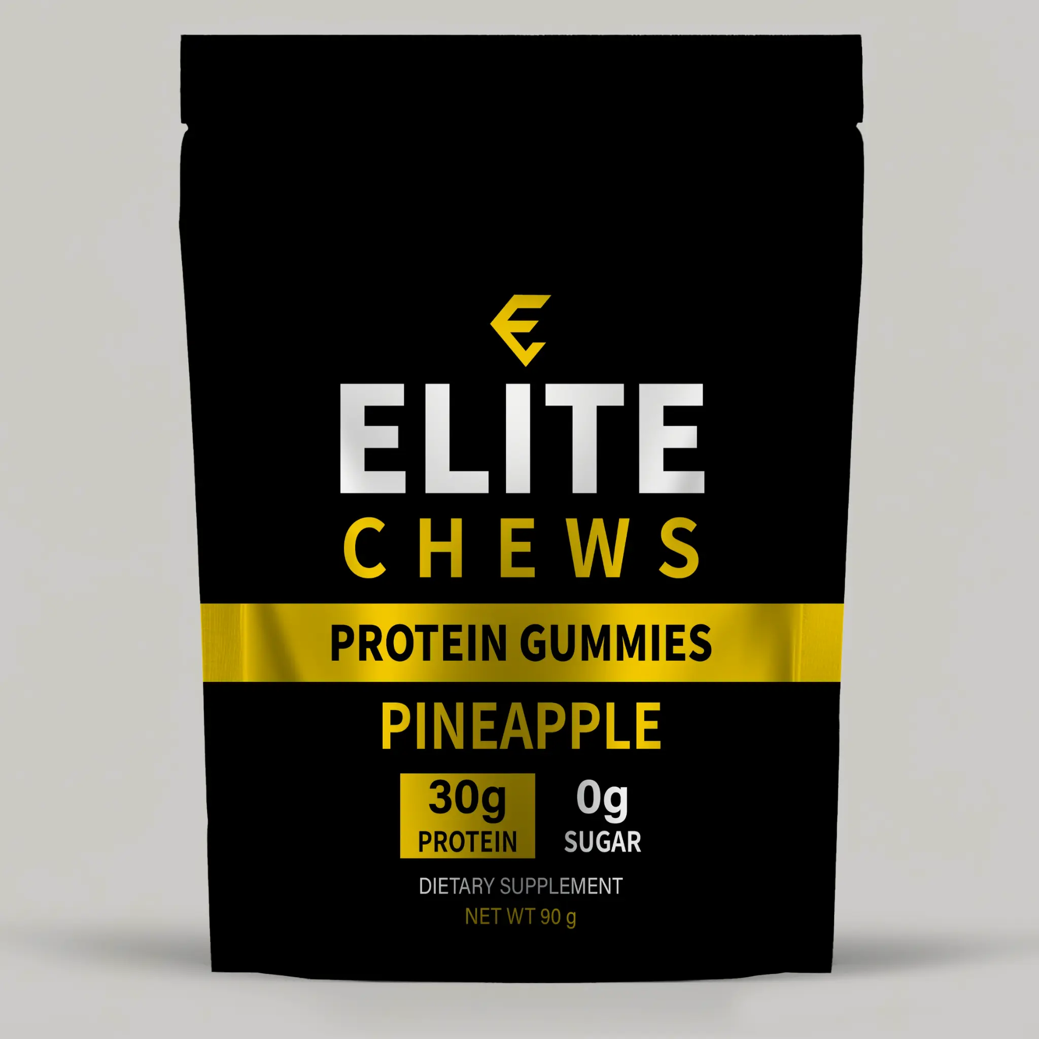 Elite Chews Gummies – Pineapple Flavor, 0g Sugar, Soft & Chewy Candy Snack (30g Protein)