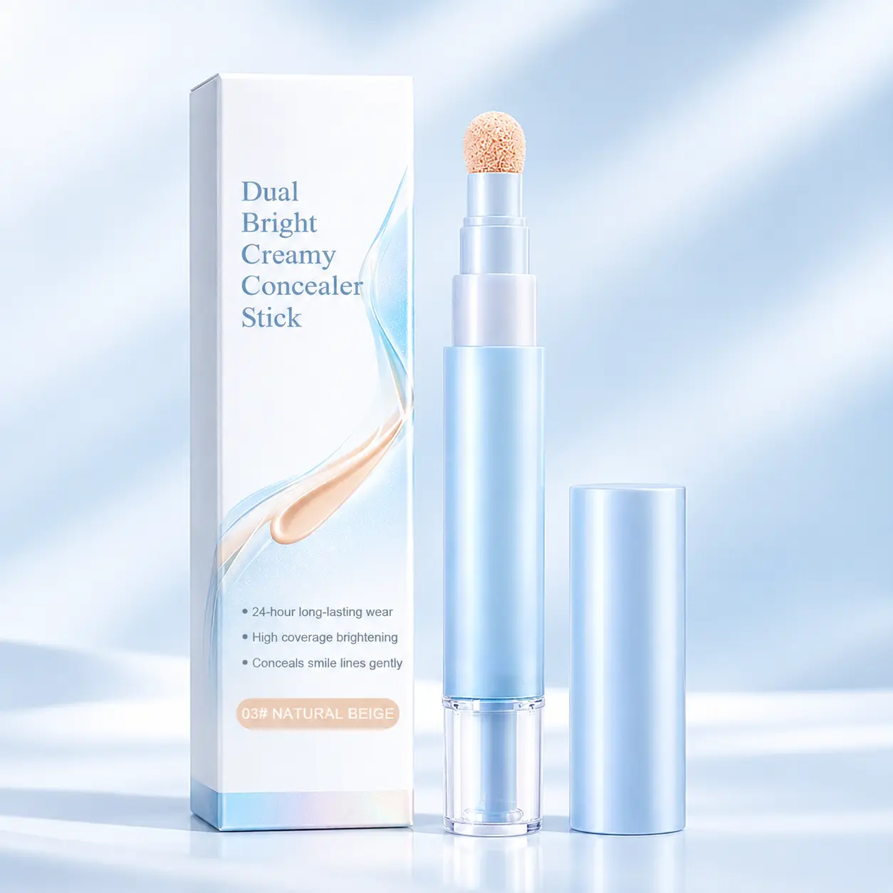 K-Beauty Color Correcting Concealer Stick, High Coverage Matte Finish, Long-Lasting Flawless Base Makeup