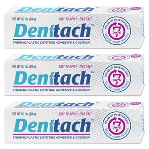 [NEW 2025 - COMBO 3 PACK] Denttach Thermoplastic Adhesive for hold of Dentures up to 7 Days without Glue with Updated Instructions - BLACK FRIDAY SALE 51%