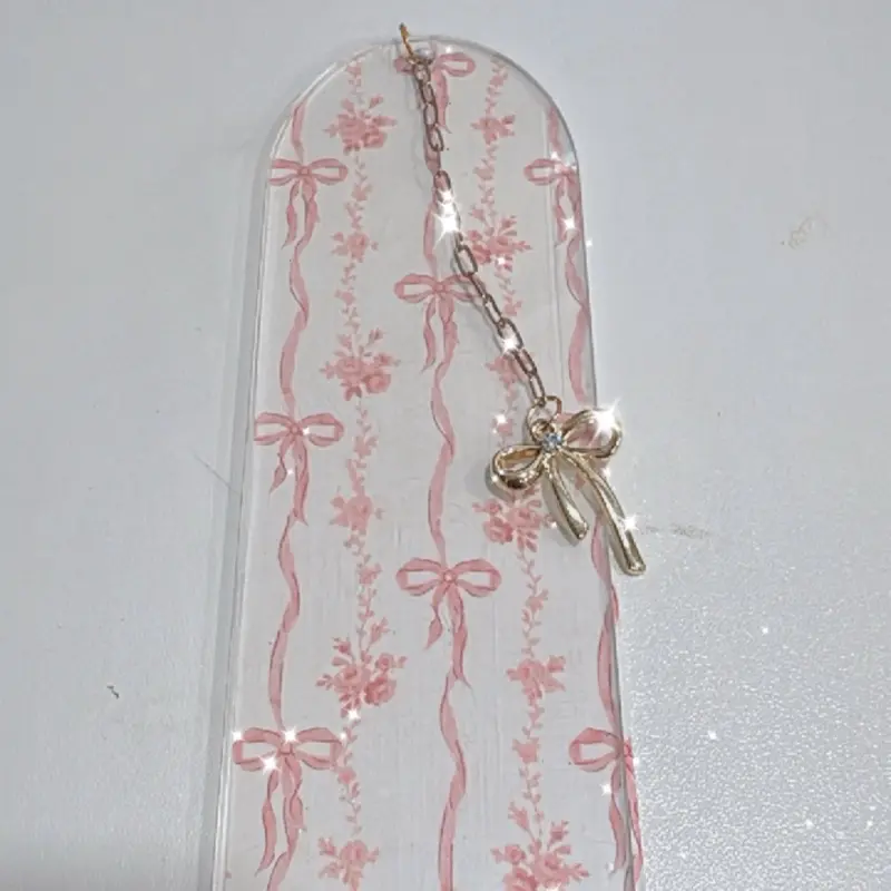 Pretty in Pink Bow Bookmark with Bow Charm Handmade Lightweight Sturdy Gift for Readers Students Girly Adorable Adoreable