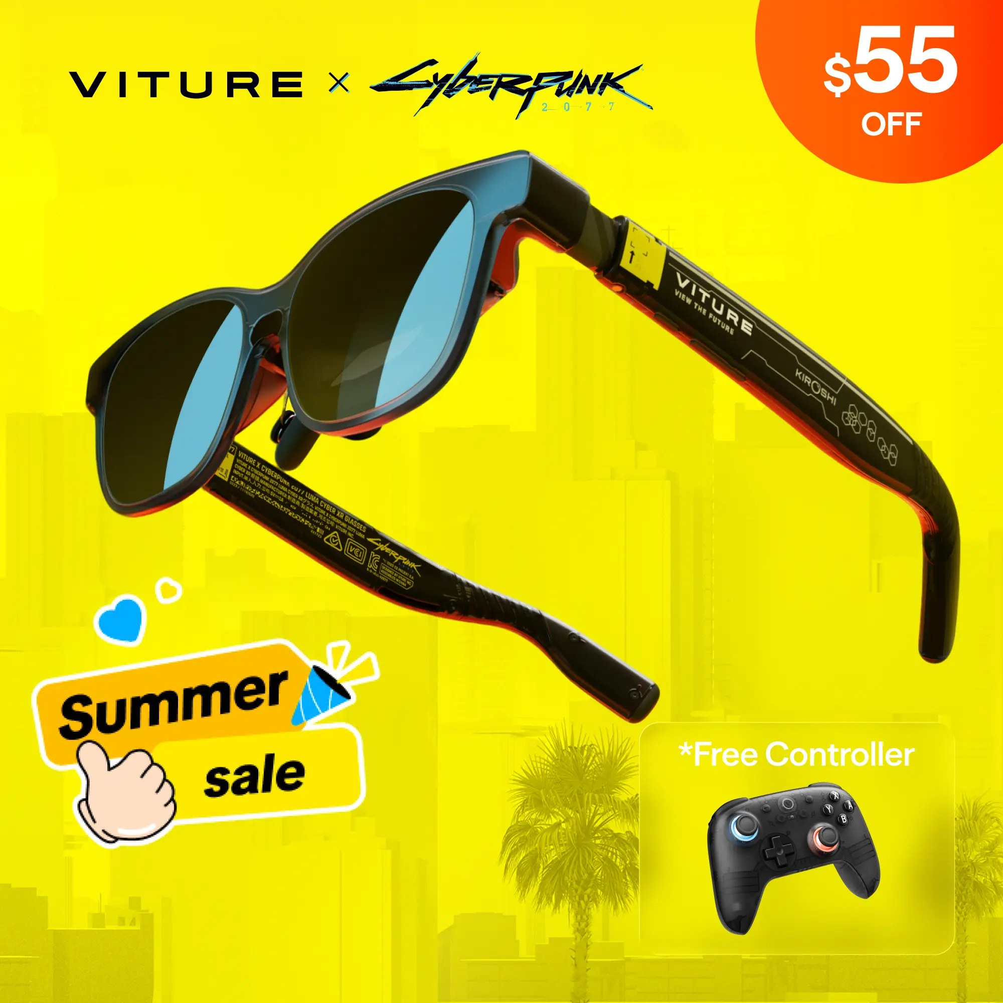 TikTok-Only VITURE Luma Cyber XR Glasses - Cyberpunk 2077 5th Anniversary Collector's Edition, Limited 10,000 Units, CD PROJEKT RED & VITURE Collaboration, for Switch PS5 PC Players Enthusiasts Collectible tiktokshopbacktoschool