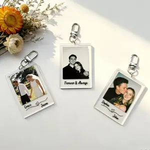 Custom Photo with  Message Keychain - Personalized Picture Keyring Couples Gift Anniversary Tag, Family and Friend Gift Anniversarygift Couplesgift