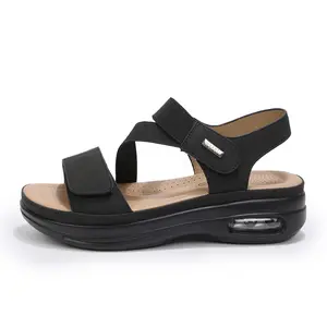 mysoft Women's Summer Open Toe Walking Sandals, Air Cushion Support Platform Footwear, Ankle Strap Comfortable Casual Wedge Flatform Shoes summervibes,summervibes