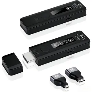 HDMI Transmitter and Receiver: 4K Decode 1080P Output, 165FT 2.4G/5G  HDMI Extender Kit for Streaming Video and Audio to  from TV Box Laptop Projector Camera - Black