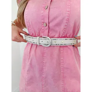 Riveted In Stars Faux Leather Belt