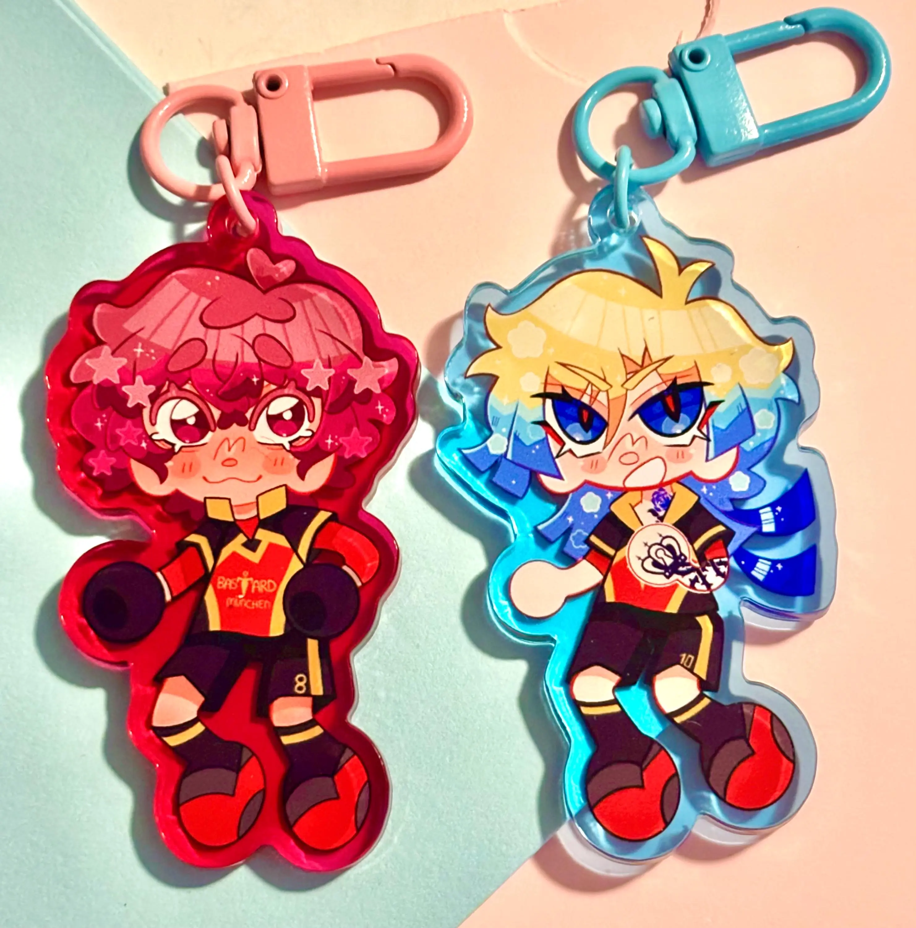 Blue Lock BLLK Alexis Ness and Michael Kaiser Acrylic Keychains - Cute Bag Charm Keychain for Keys & Backpacks, Kawaii Gift for Fans!