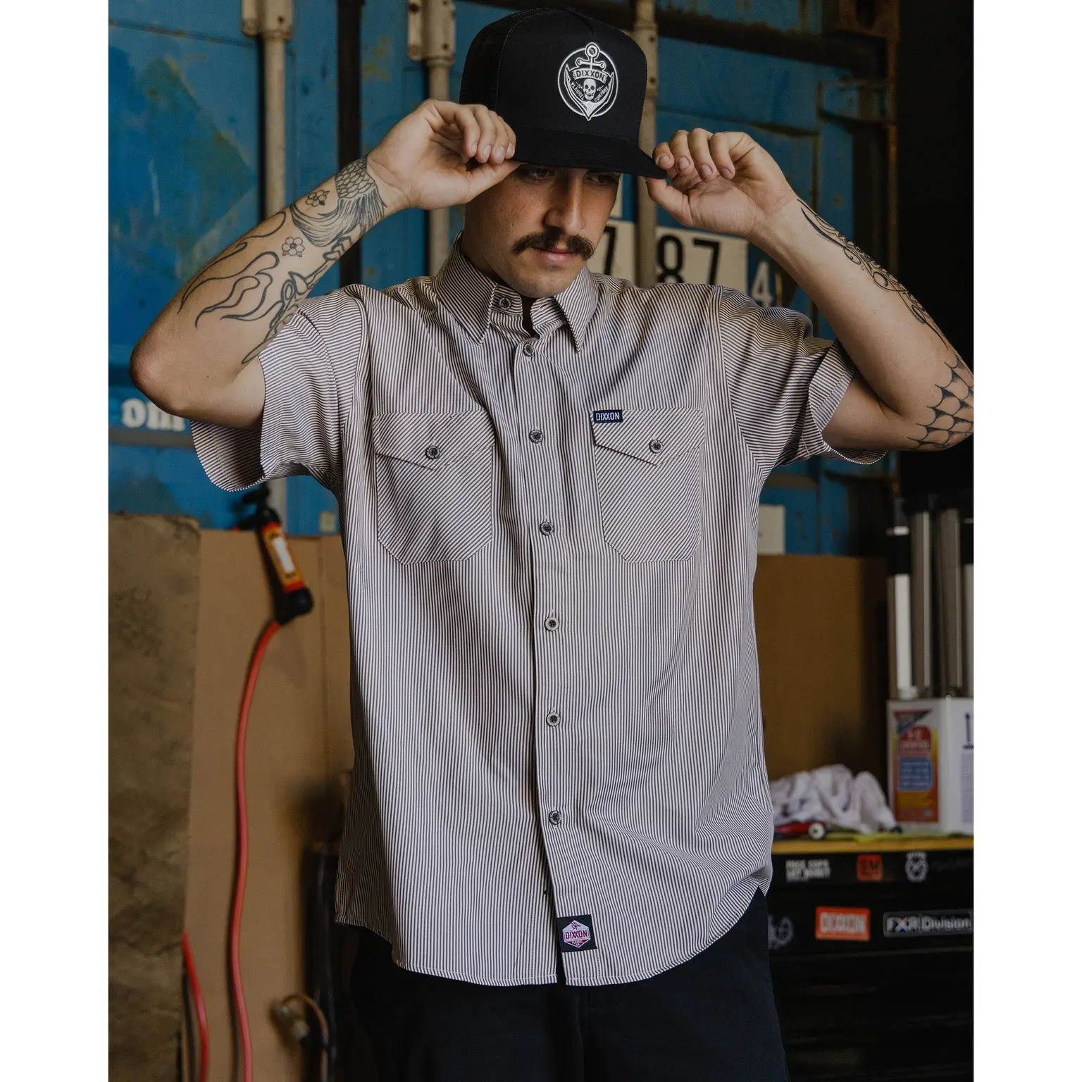 WorkForce Short Sleeve Work Shirt - White & Brown