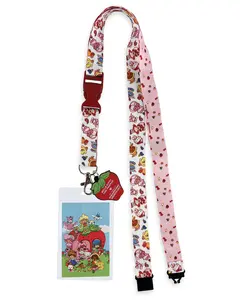Strawberry Shortcake X Sanrio Hello Kitty & Friends Brakeaway Lanyard ID Holder With 2" Rubber Charm