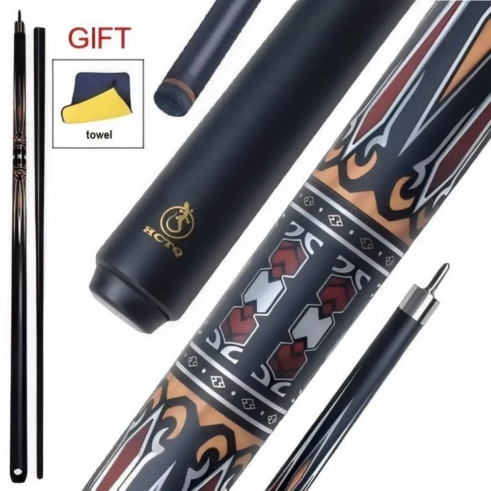 Carbon Fiber Pool Cue Stick HC-3 with Towel Gift 148cm/58.27in Length 12.75mm/0.50in Multi-layer Tip Hot Silvery Pattern Craft For Pool/Chinese Ball Billiards