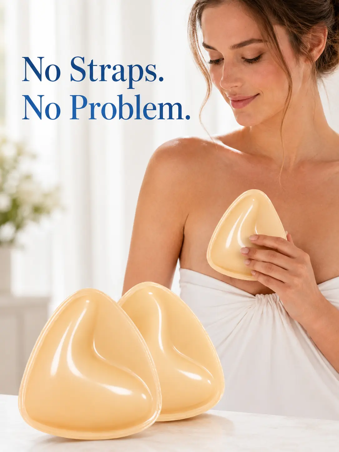 Triangle Adhesive Bra Pads for Women, Sticky Up Bra Inserts, Double Sided Invisible Bra Pads, Reusable Waterproof Bra Inserts, No Show Sticky Bra for Bikini, Swimsuit, Backless Dress, Strapless Dress,Low Cut Tops, Summer Outfit Essentials push,push up bra