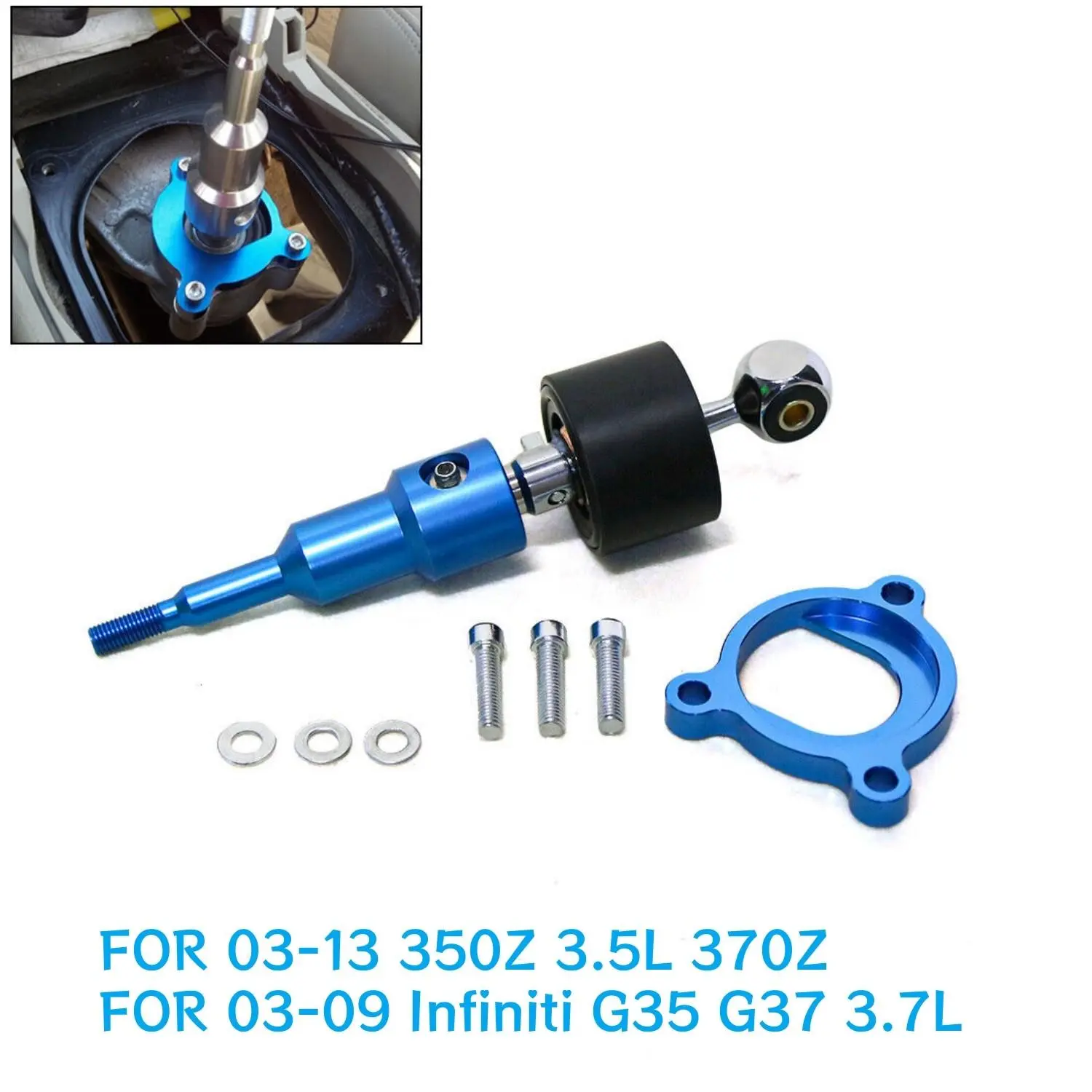 Billet Steel Short Throw Shifter Complete Kit for Motorsports - 03-13 Nissan 350Z/370Z Z33/Z34, 03-09 Infiniti G35/G37, Enables Quick Shifts & Faster Transfers