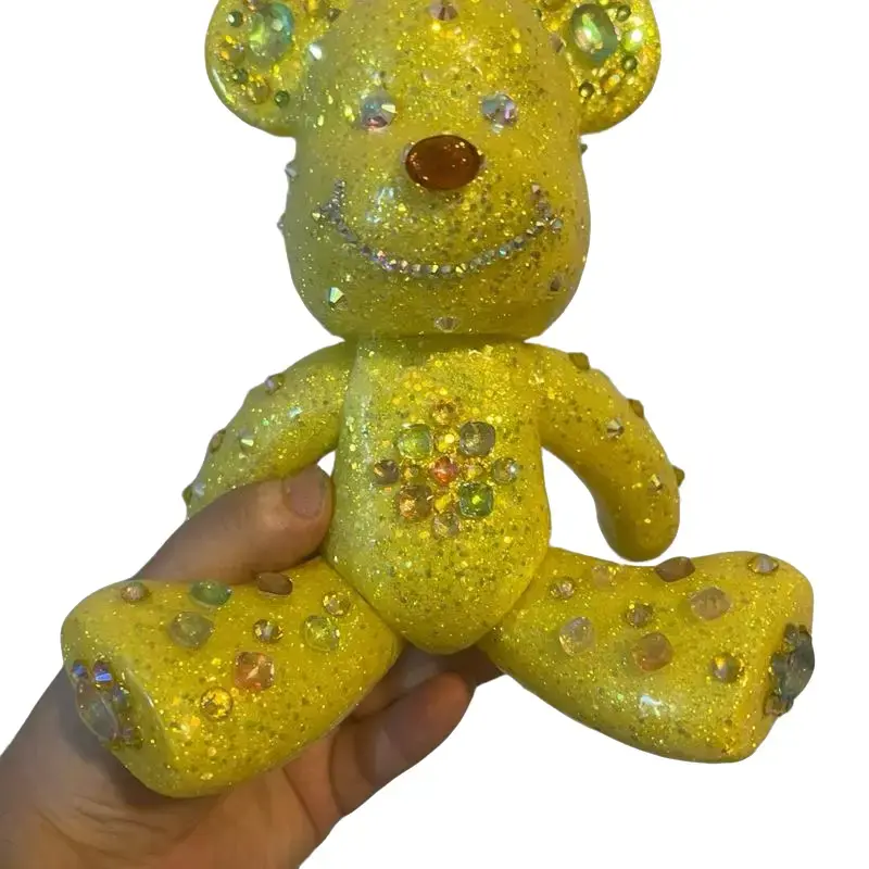 Bling glass rhinestones epoxied bear!