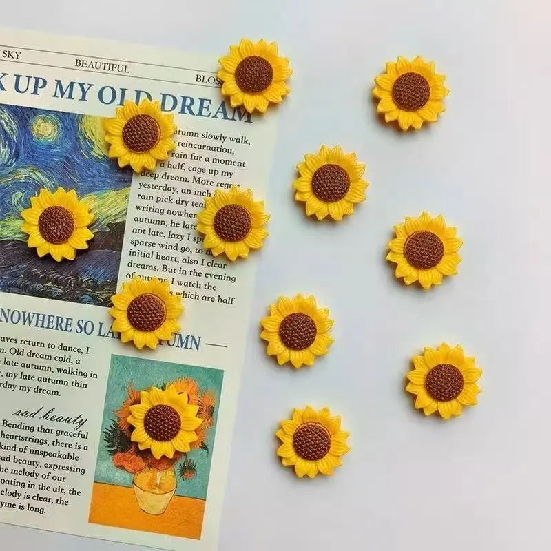 6/12 sets of spring flower sunflower Decorative fridge magnets, cool fridge magnets, creative gifts, suitable for storage cabinets, suitable for adults, can be decorated on kitchen, office whiteboard, refrigerators, Homedecor, Decorating, Decoration