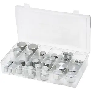 VEVOR 72 PCS JIC Hydraulic Fittings, Heavy Duty Master Industrial Hydraulic Cap and Plug, Hose Tube and Pipe Fitting Kit Cap and Plug Kit Precision Threading in 37 Dash Sizes 4 6 8 10 12 16VEVOR Super Brand Day