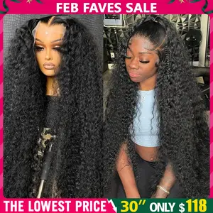 Bling Hair Deep Wave Lace Frontal Wig Transparent 13x4 13x6 HD Lace Frontal Human Hair Wigs Curly Human Hair Lace Frontal Wigs For Women