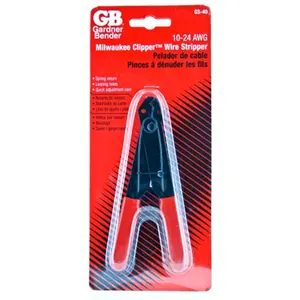 Gardner Bender GS-40 Adjustable Wire Stripper & Cutter, 5-Inch Hardened Spring Steel Wirecutters, Strips 10-24 AWG, Spring Return with Lock