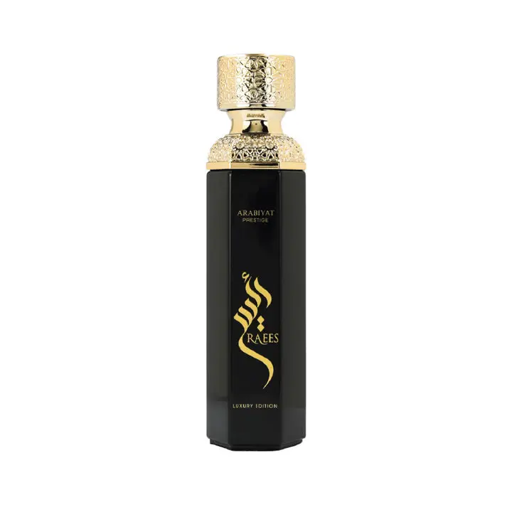 Arabiyat Prestige Raees Black Eau de Parfum, Long-Lasting Arabic Perfume, Aqua & Woody Unisex Fragrance with Smoky Incense Notes, 6.0 oz, Perfumes, 6 – 8.9 Fl Oz, Aqua Unisex Fragrance, Aromatic Citrus Woody, Signature Scent, Adults, Bottle, Single Item,,