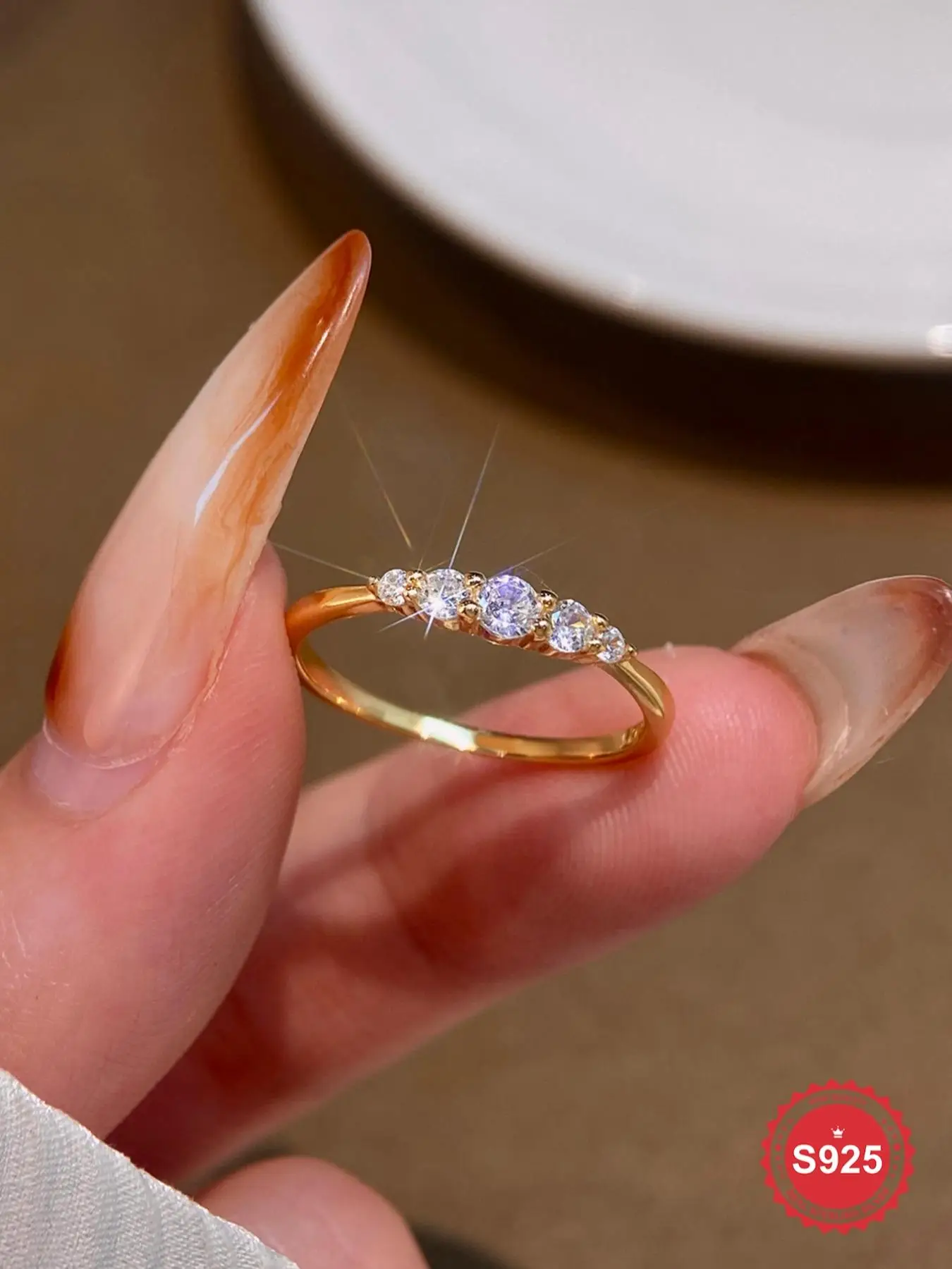 S925 Sterling Silver Elegant Zircon Ring, Luxury Engagement Ring for Women, Fashion Jewelry Accessories for Party, Daily Clothing Decor, for Birthday