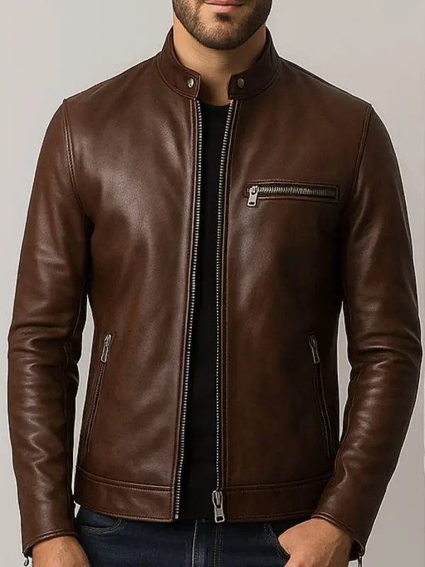 Ronnie Leather Brown Jacket – Men Leather Jacket Brown