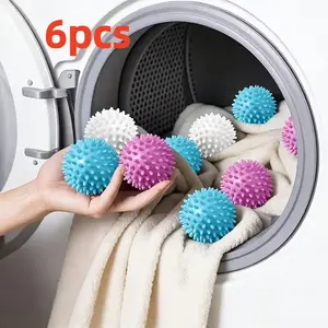 6 Reusable Laundry Balls Set, Hair Removal, Fabric Softening, Anti-Knot, Wrinkle Reduction, No Electricity, Various Laundry Needs, Washing Machine Accessories