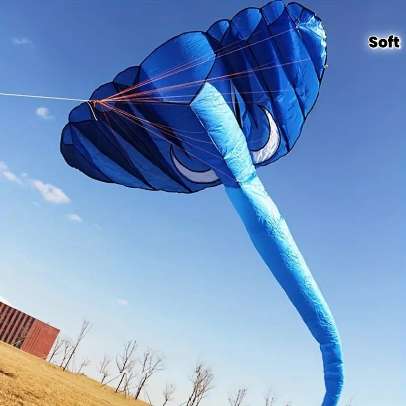 Large Inflatable Elephant Kite Suitable For Beach, Park, And Garden Flying -12.4 Feet/3.8 Meters Soft Flying Kite Elephant Shaped Outdoor Sport Kite Perfect Gift Inflatable