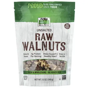 NOW Foods Real Food, Raw Walnuts, Unsalted, 12 oz (340 g)