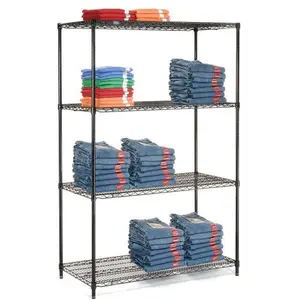 Global Industries 711065 Nexel Black Epoxy Steel Wire Shelving Rack, 54x14x74 in, Home Organiser for Storage & Home Supplies