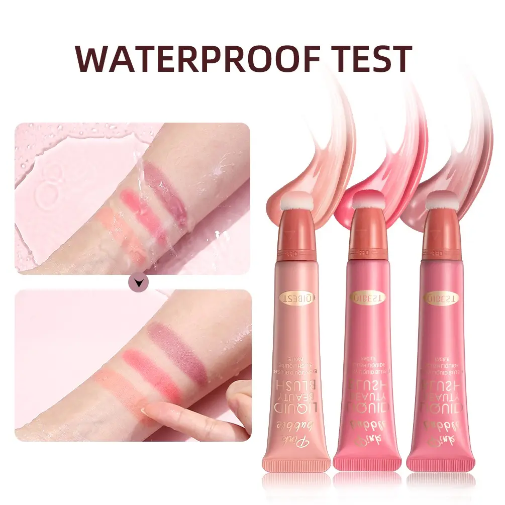 Multi-use liquid blush with a sponge applicator, doubles as both blush and highlighter. It is waterproof, delivers a natural glow finish, and is beginner-friendly