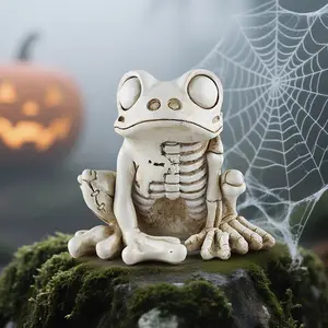 Creative Skeleton Frog Resin Ornament, Perfect for Halloween & Christmas Decorations, Unique Outdoor Garden Decoration, Design