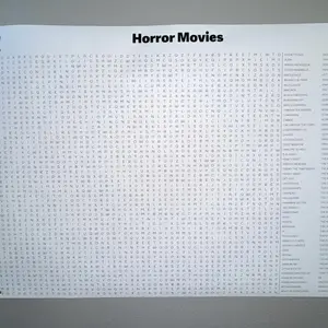 Giant Horror Movie Word Search Perfect for Parties or just for fun!