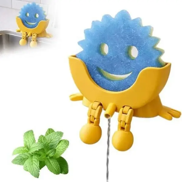 Modern Kitchen Sink Caddy - Funny Bed-Shaped Self-Drains Holder with Soap Dish, Clean Compact Lightweight Home Accessory, Elevate Kitchen Style, Drainage Opening, Multiple Colors for Scrub Sponges