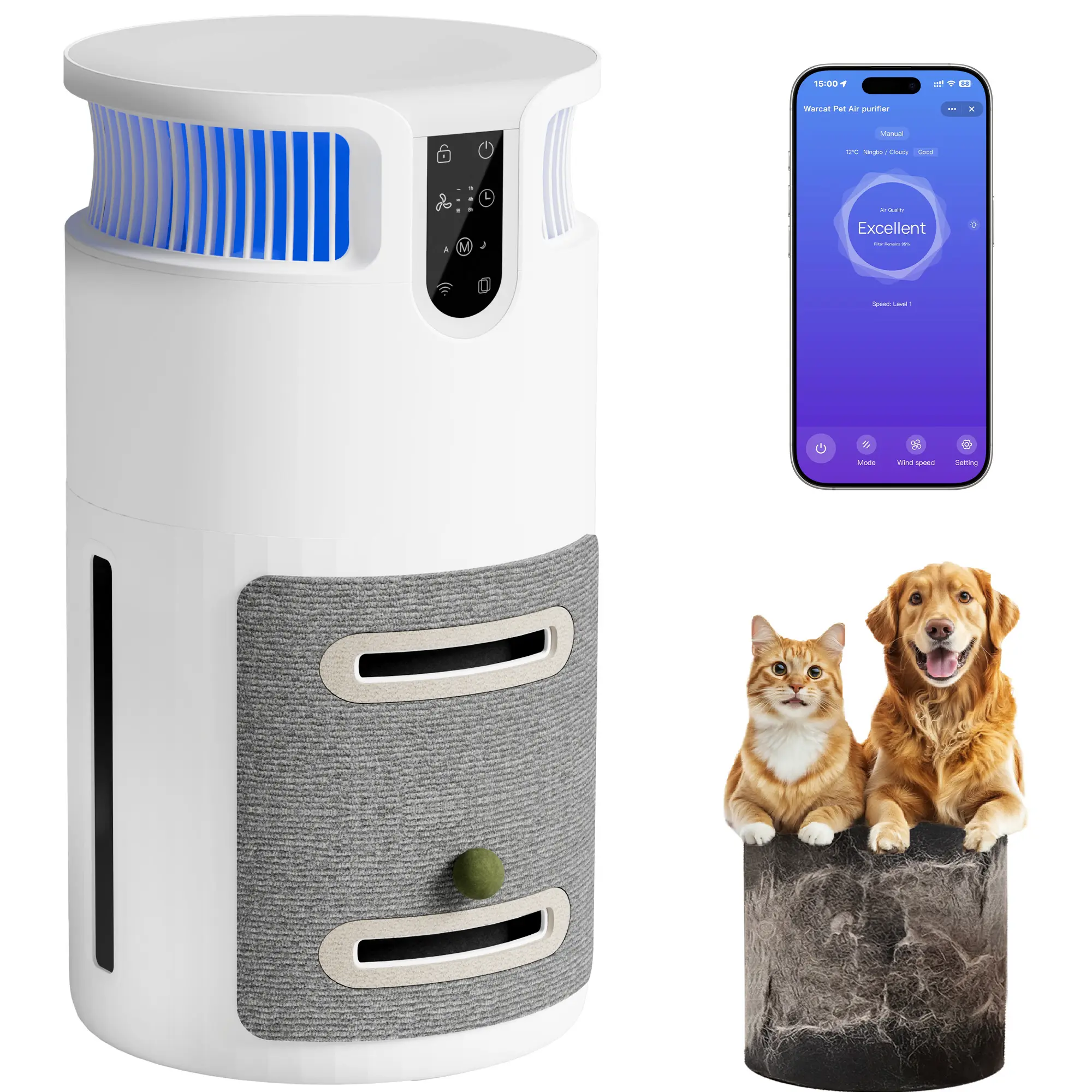 Warcat Pet Air Purifier for Home Large Room up to 2200 ft², H13 True HEPA Air Purifier with PM2.5 Air Quality Display & Sleep Mode Air Cleaner for Smoke, Dust, Pet Dander, Hair & Allergies #TikTokShopDealsforYouDays #DealsForYouDays