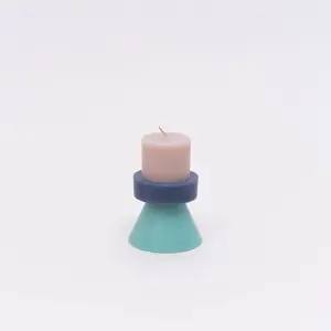 Stacked Candle Mini | Nude Blue Celeste