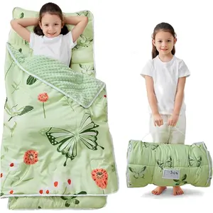Toddler Nap Mat with Pillow and Blanket, Extra Large Rolled Napping Mats,Slumber Bags  Boys Girls,Kids Sleeping Bag  Daycare, Preschool Travel Camping
