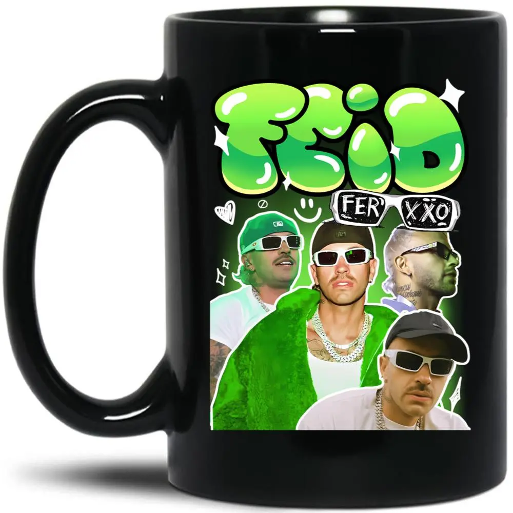 Feid Ferxxo Vintage Retro Design Black Coffee Mug Size 11 Oz 15 Oz