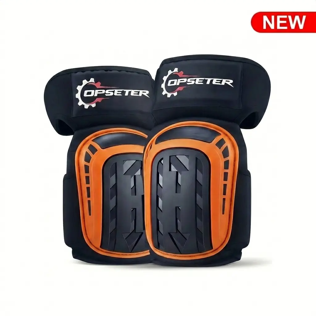 OPSETER Heavy Duty Gel Knee Pads - Professional Protective Safety Gear with Adjustable Breathable Cushion Support, Adjustable Gardening Knee Pads & Kneeling Cushions for Construction Flooring, Unisex Work Accessories