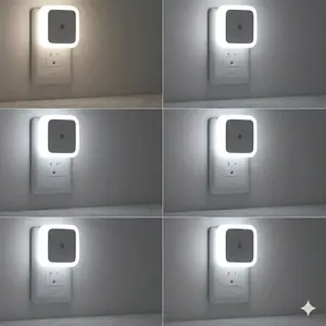 LED Night Light Lamp with Smart Sensor Dusk to Dawn Sensor, Daylight White, 0.5W Plug-in, 6-Pack – Energy Efficient Wall Lights for Hallway, Bathroom, Bedroom, and Kitchen, Room Decor, Household Items Decor