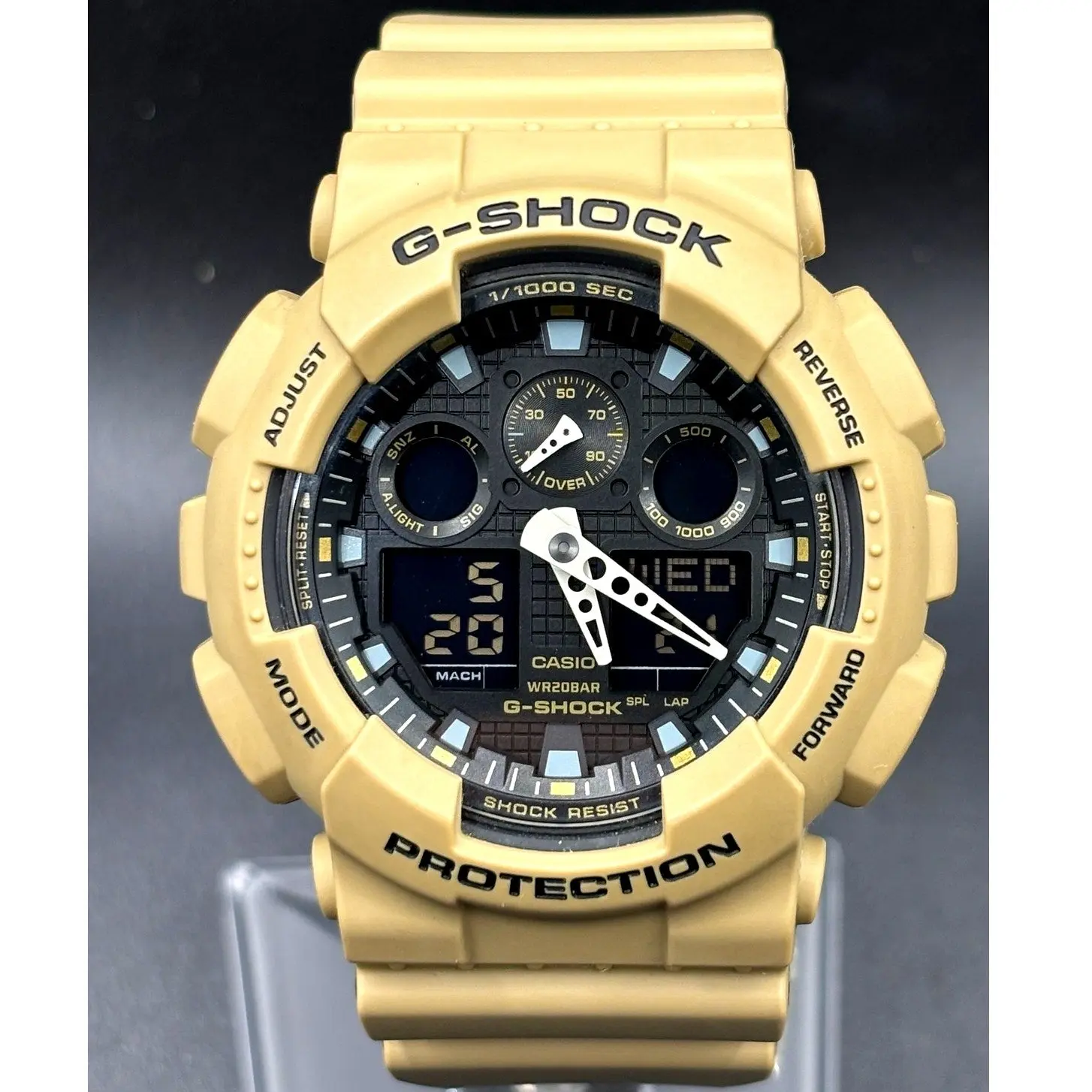 Casio G-Shock GA-100L-8A Beige Analog Digital Military Men's Watch NIB