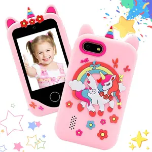 Kids Smart Digital Toy Phone,Cartoon Theme Educational Learning Toy, 2.8 in Touchscreen with Music, Videos, and Games, with 32GB SD Card,Gift for Boys and Girls Ages 3-10