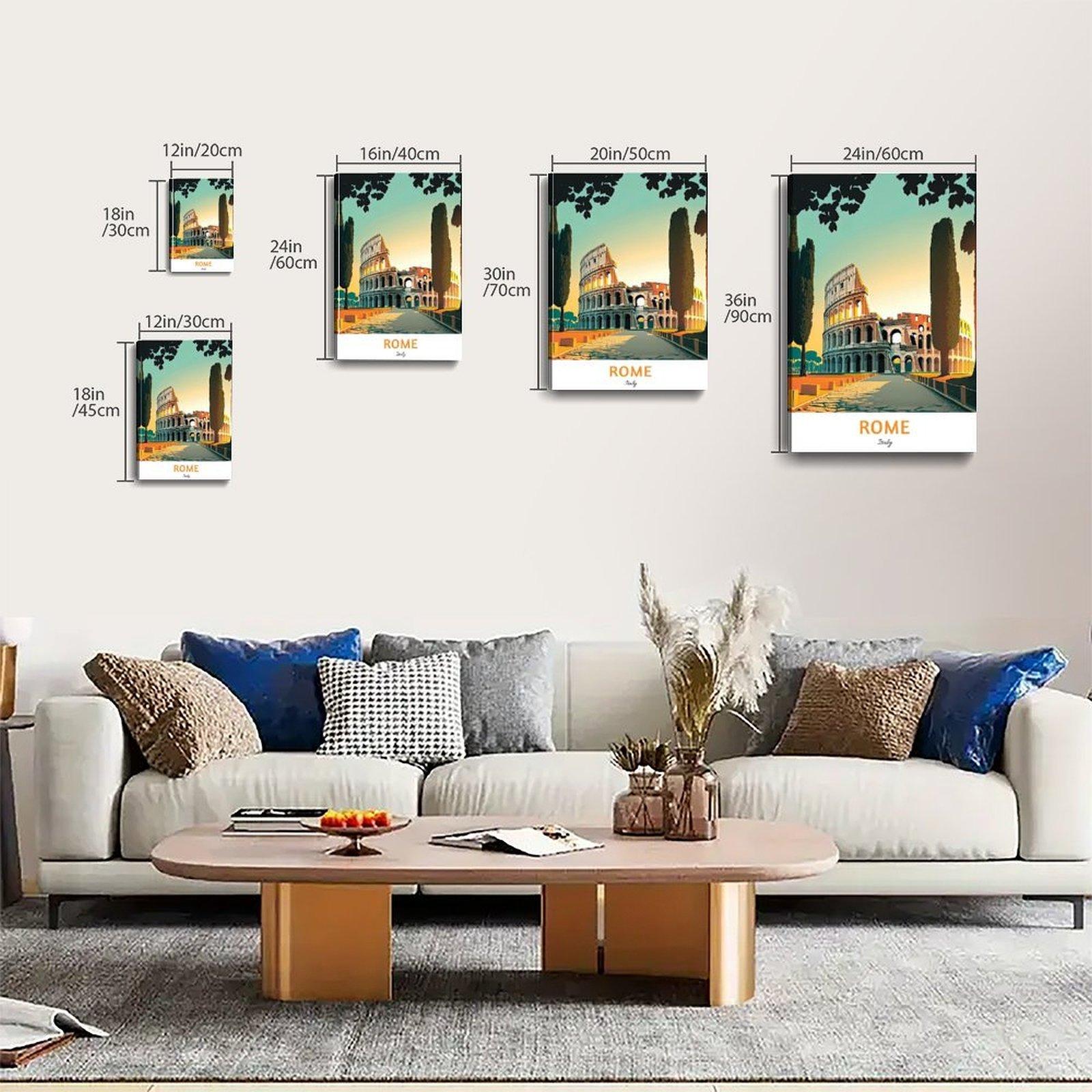Vintage Rome Italy Travel Poster Decorative Painting Canvas Wall Art Picture Print Modern Family Bedroom Decor