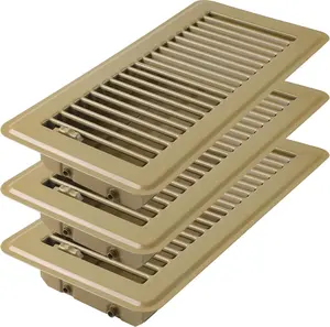 4" x 12" Floor Register Vent Cover Walkable Floor Grates with Adjustable Airflow,-Coated Metal Vent Covers for Floor, Wall or Ceiling(Brown, 412 Inch 3pack)