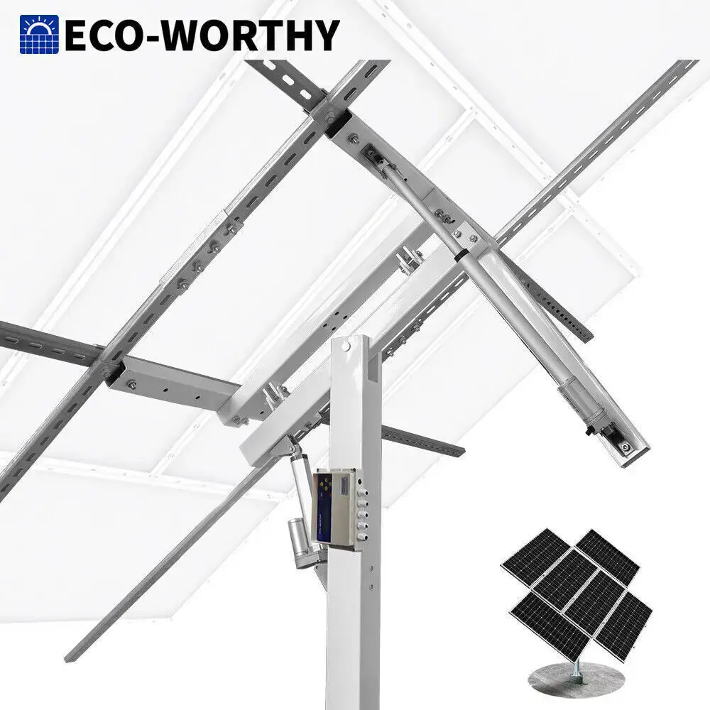 ECO-WORTHY Solar Panel Dual Axis Tracking System (Increase 40% Power) with Tracker Controller for Yard/Farm/Field