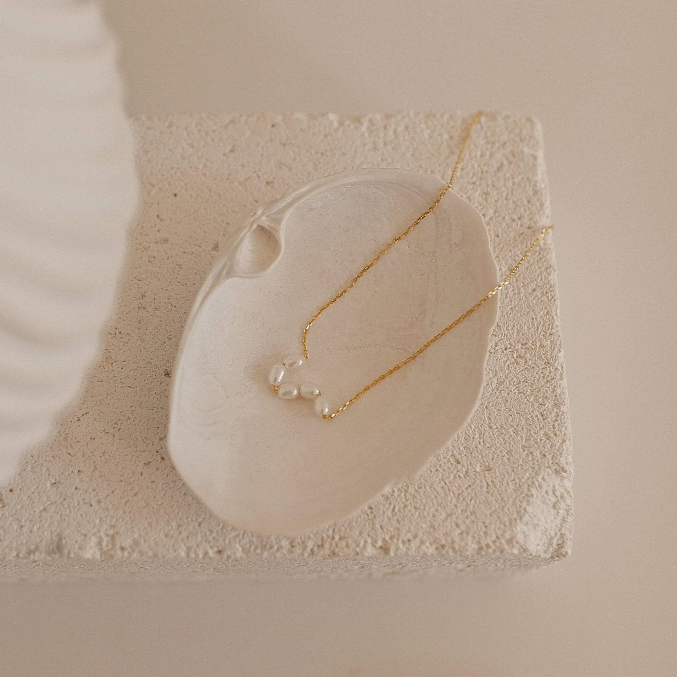 Pearl Bead Necklace by Caitlyn Minimalist - Dainty Beaded Pearl Charm Necklace in Gold & Silver - Wedding Jewelry - Gift for Her
