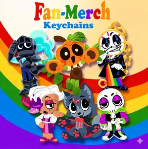 Toon Keychains | Gourdy, Dyle, Soulvester, Eclipse, Brusha, Ribecca, Dandy World Keychain, roblox dandy world charm, Roblox Charm For Bag, Key, Gift For Roblox Fan